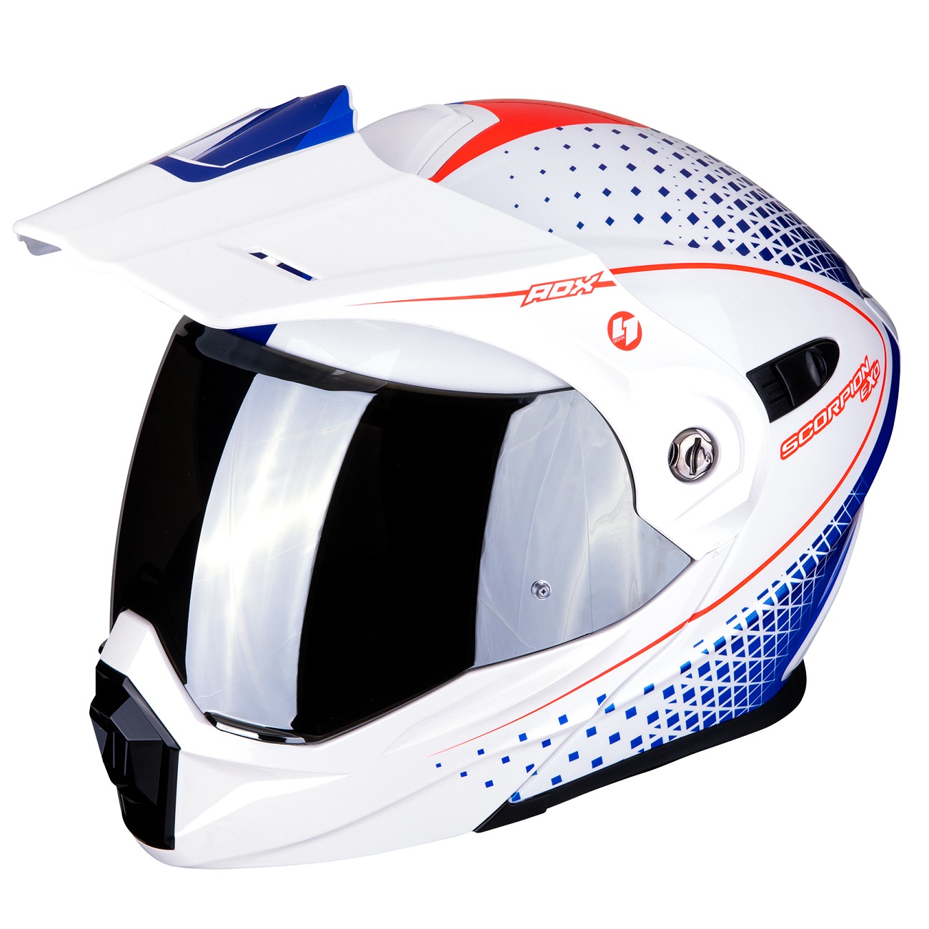 Scorpion ADX-1 Horizon Weiß-Rot-Blau Helm | Klapphelme ...