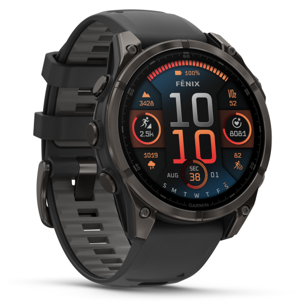 Garmin Fenix 8 Amoled, Schwarz/Titan Carbongrau-51mm